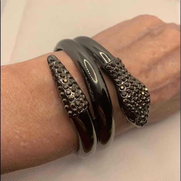 GUNMETAL SNAKE WRAP BANGLE - Picture 8 of 8